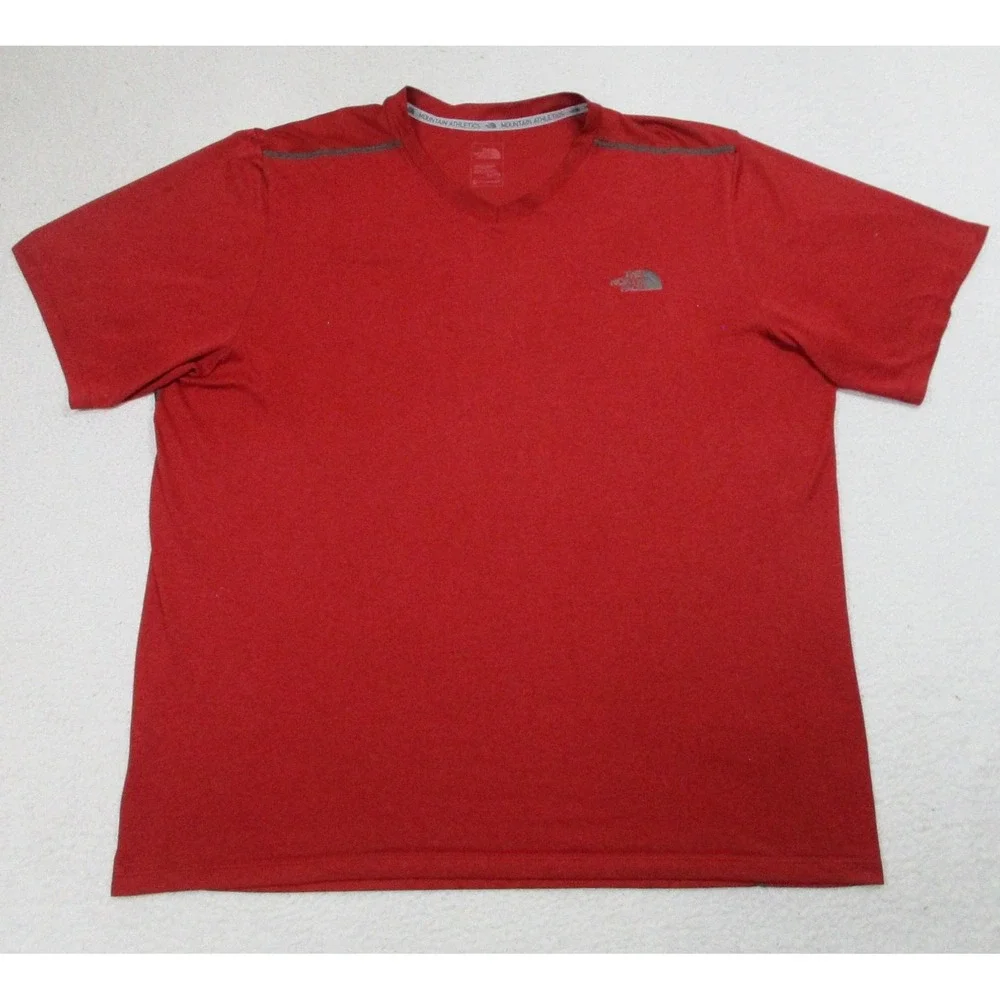 The North Face Shirt Mens‎ XL Red FlashDry Mountain Athletics V Neck Workout